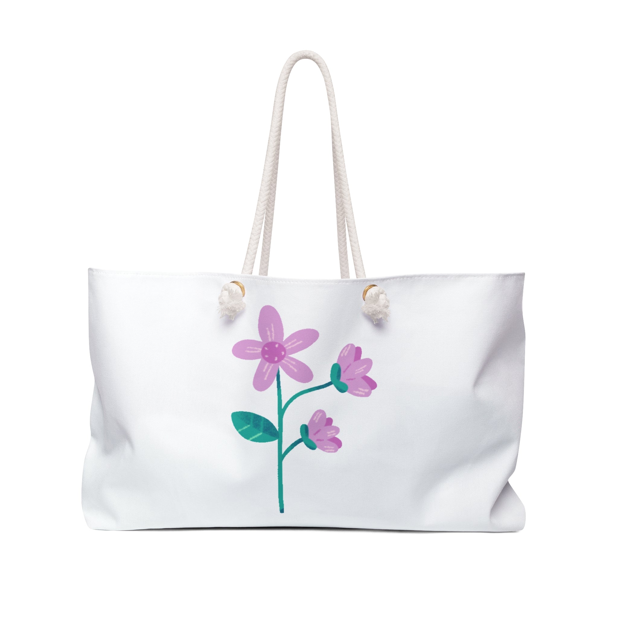 Vintage Floral Weekender Bag - Pink Daisy Travel Tote