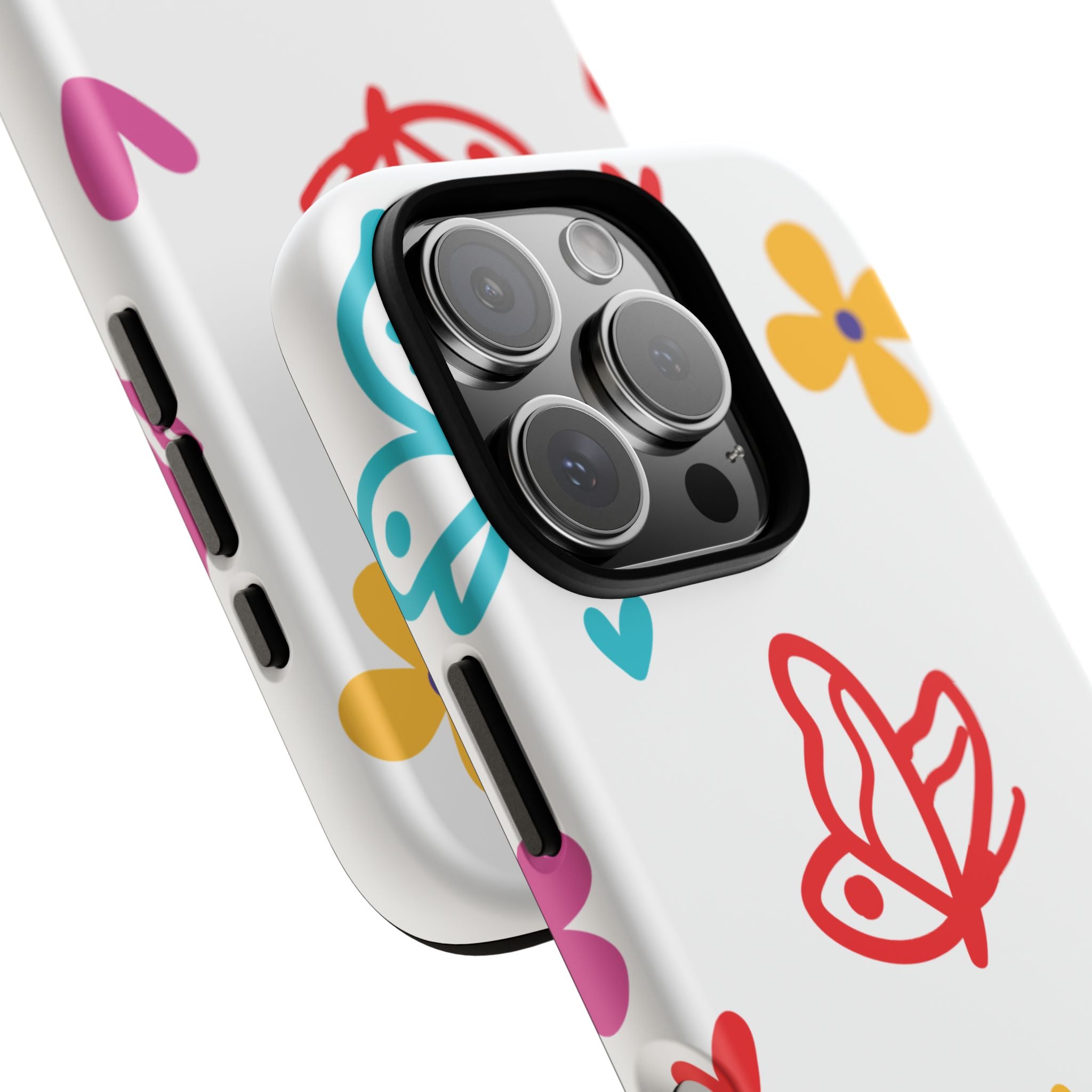 Whimsical Butterfly Protective Phone Case — Dual-Layer Shockproof, UV-Protected