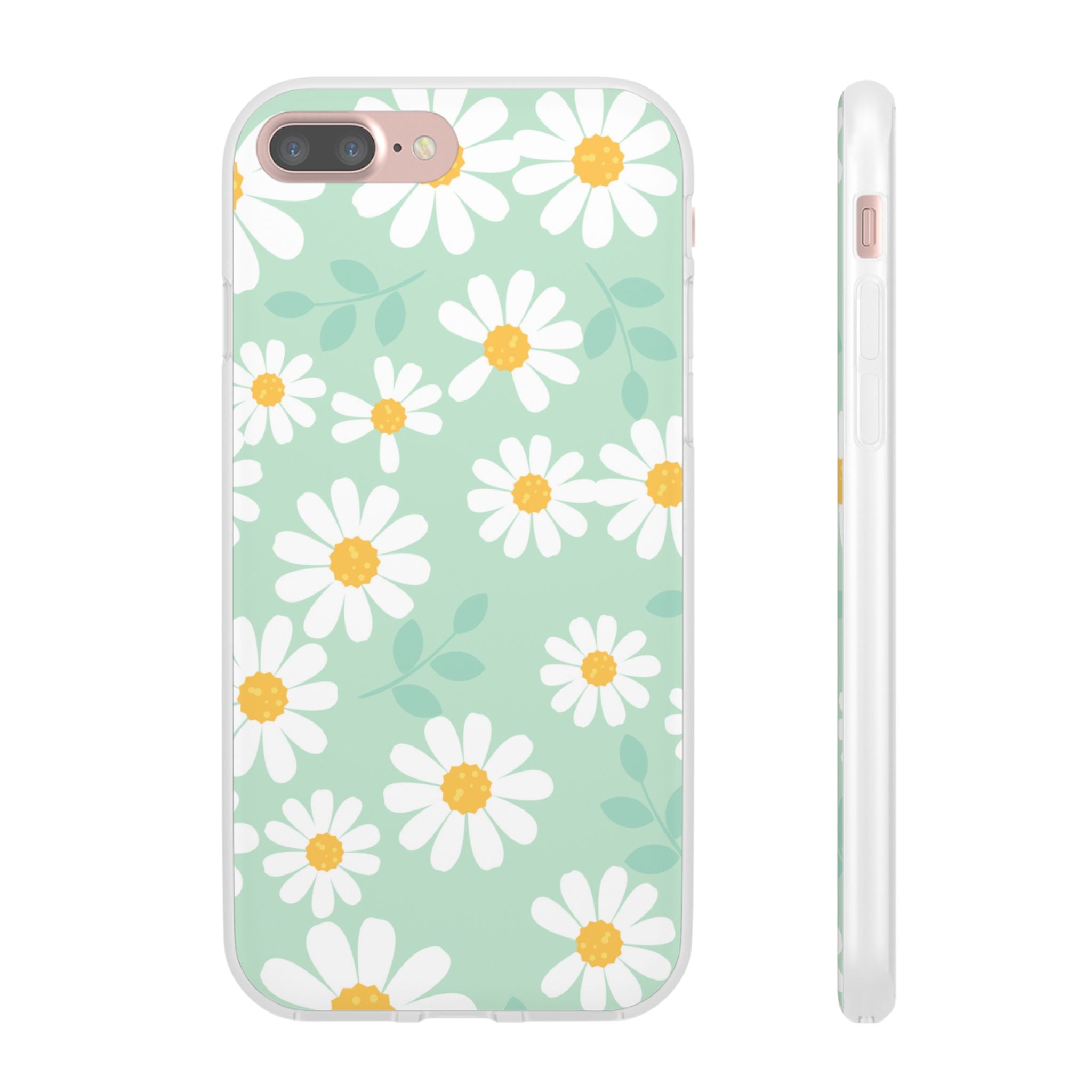 Mint Green Daisy Floral Flexi Phone Case