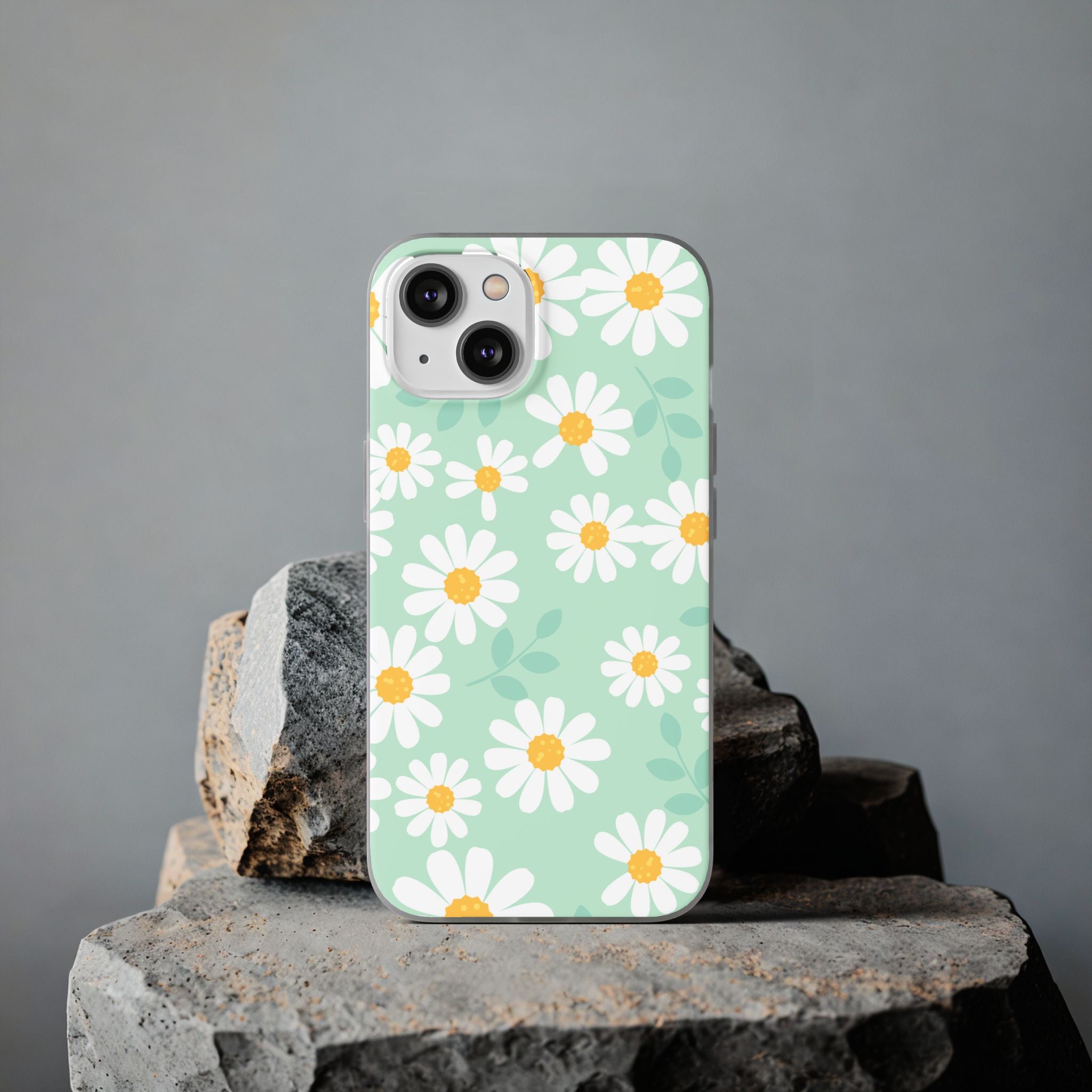Mint Green Daisy Floral Flexi Phone Case