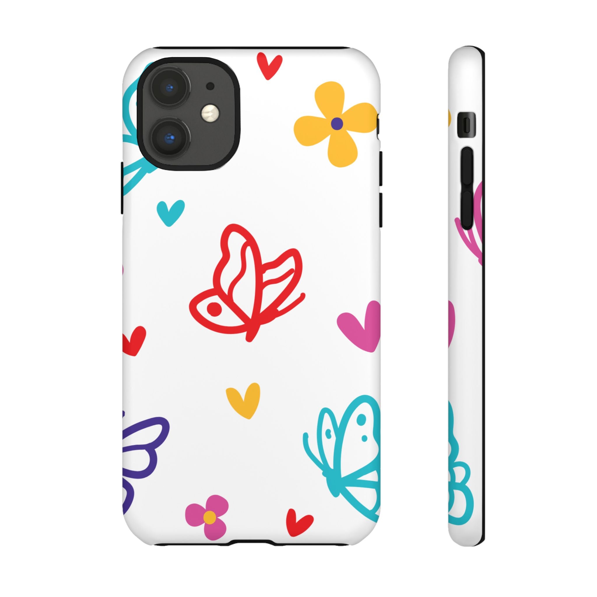 Whimsical Butterfly Protective Phone Case — Dual-Layer Shockproof, UV-Protected