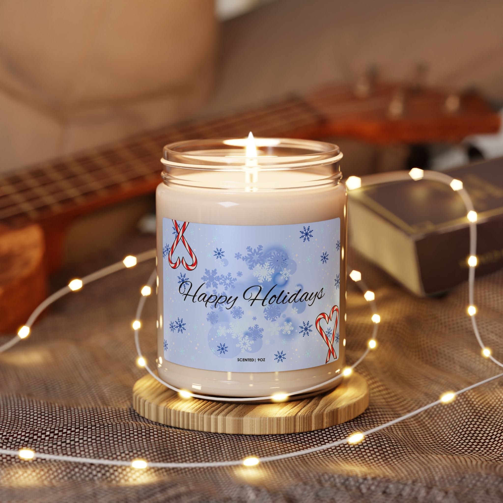 "Happy Holidays" Scented Soy Candle — 9oz Jar