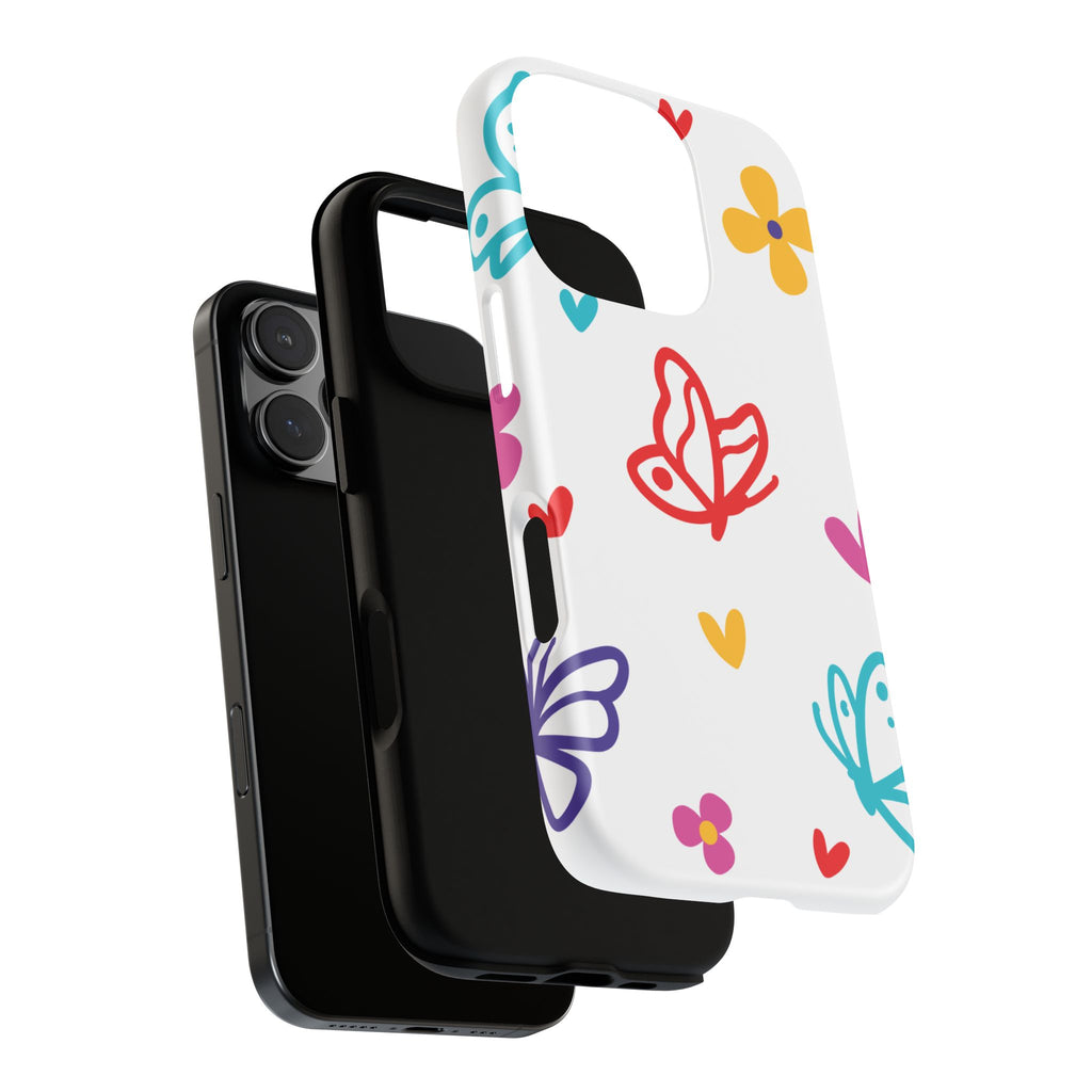 Whimsical Butterfly Protective Phone Case — Dual-Layer Shockproof, UV-Protected